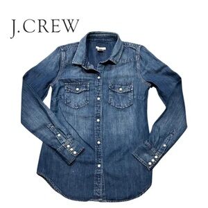 J. Crew Pearl Snap Western Shirt Sz 10